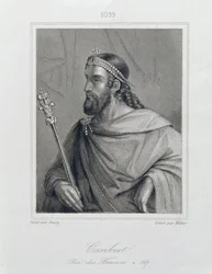 Cariberto o Chariberto (d.567) Rey de los Francos, grabado por Weber